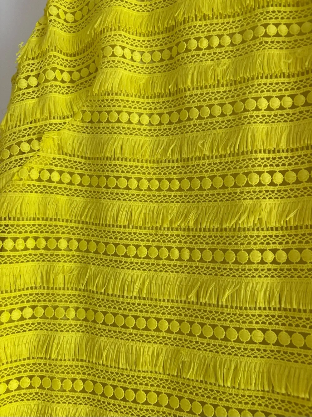 JCrew Citron Yellow Fringe Dress - Women (knee length)